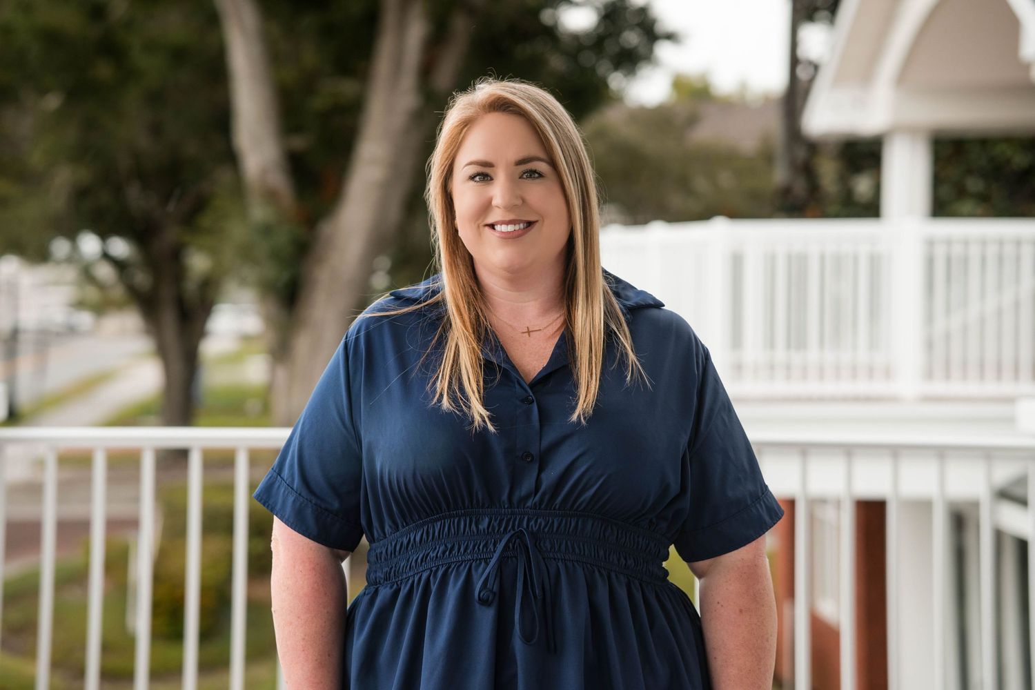 Environmental professional portrait in a navy outfit